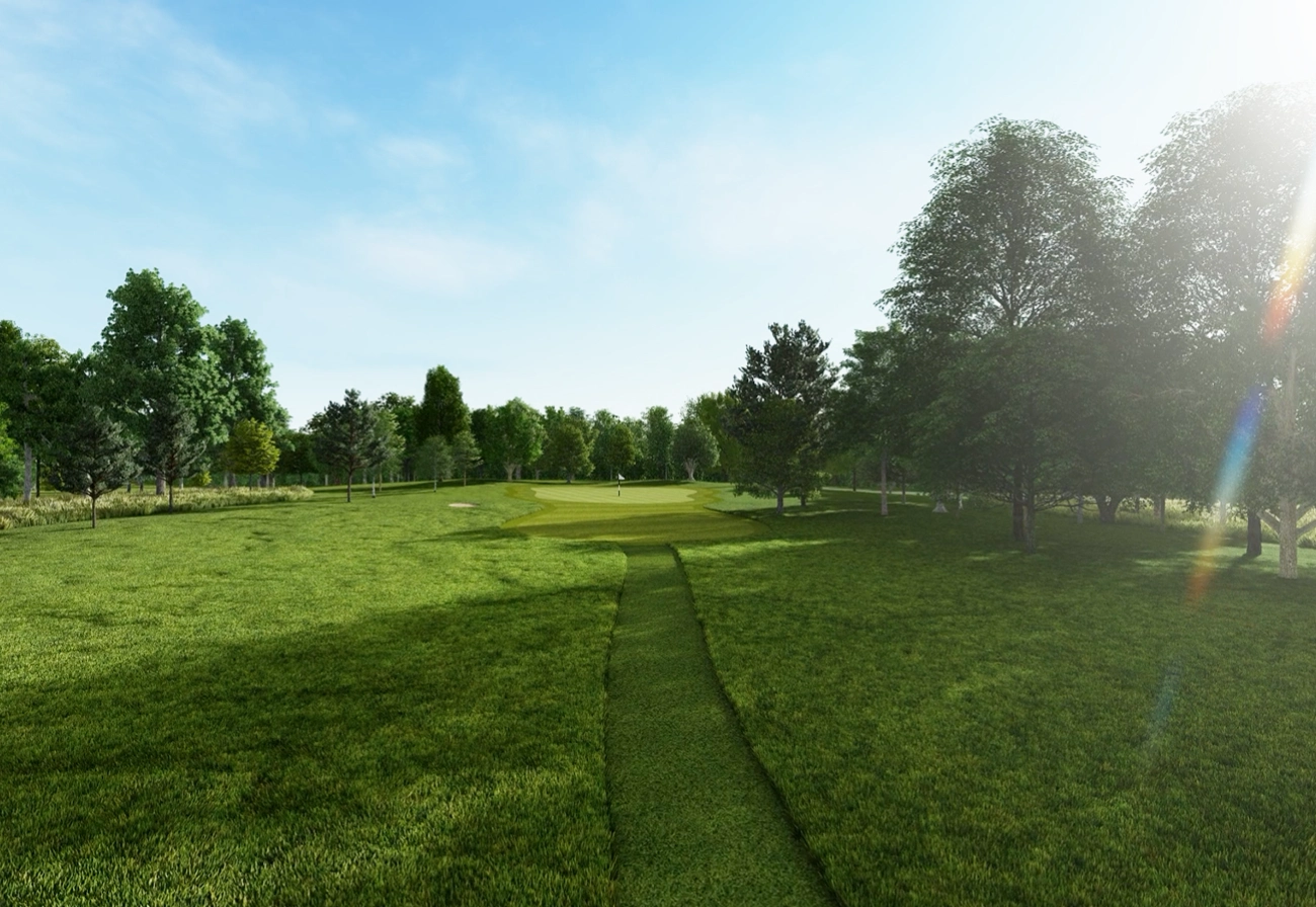 golf course flyover